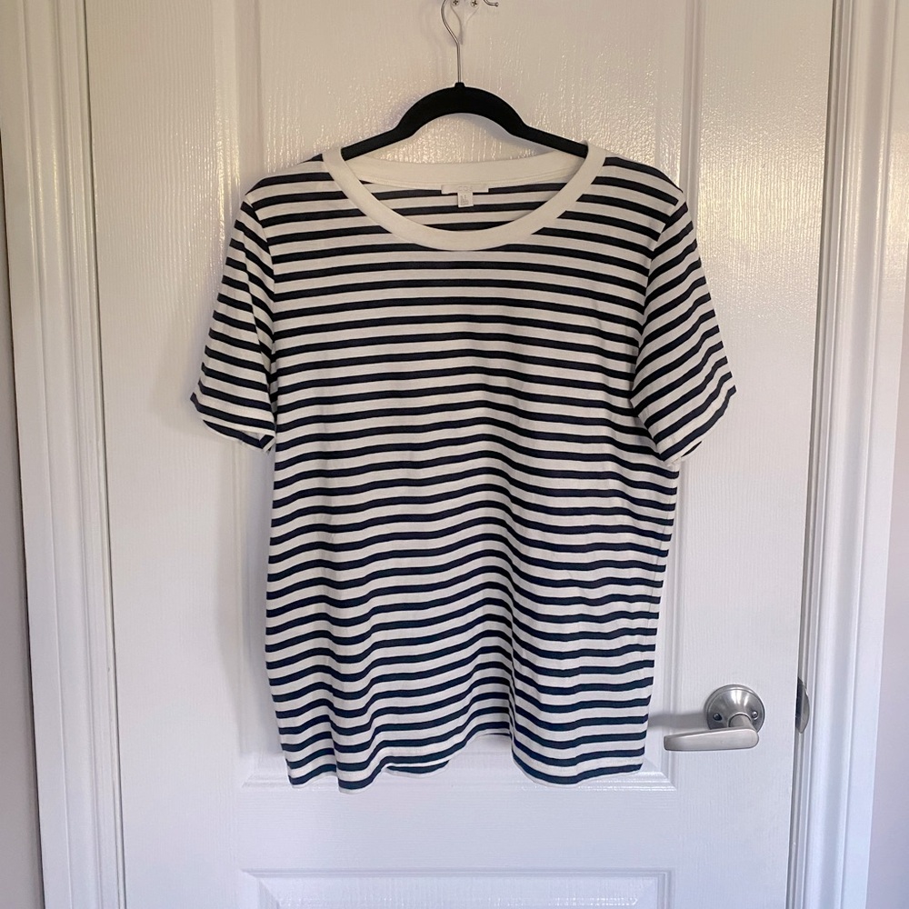 COS 100% cotton striped t shirt